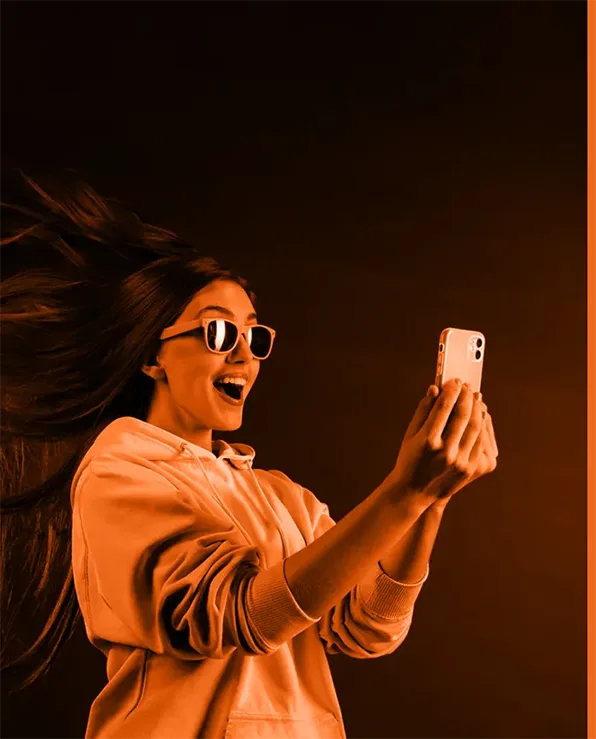 A girl looking at cell phone